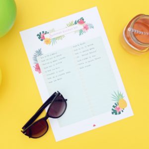 Summer bucket list : la liste de mes envies pour l'été printable