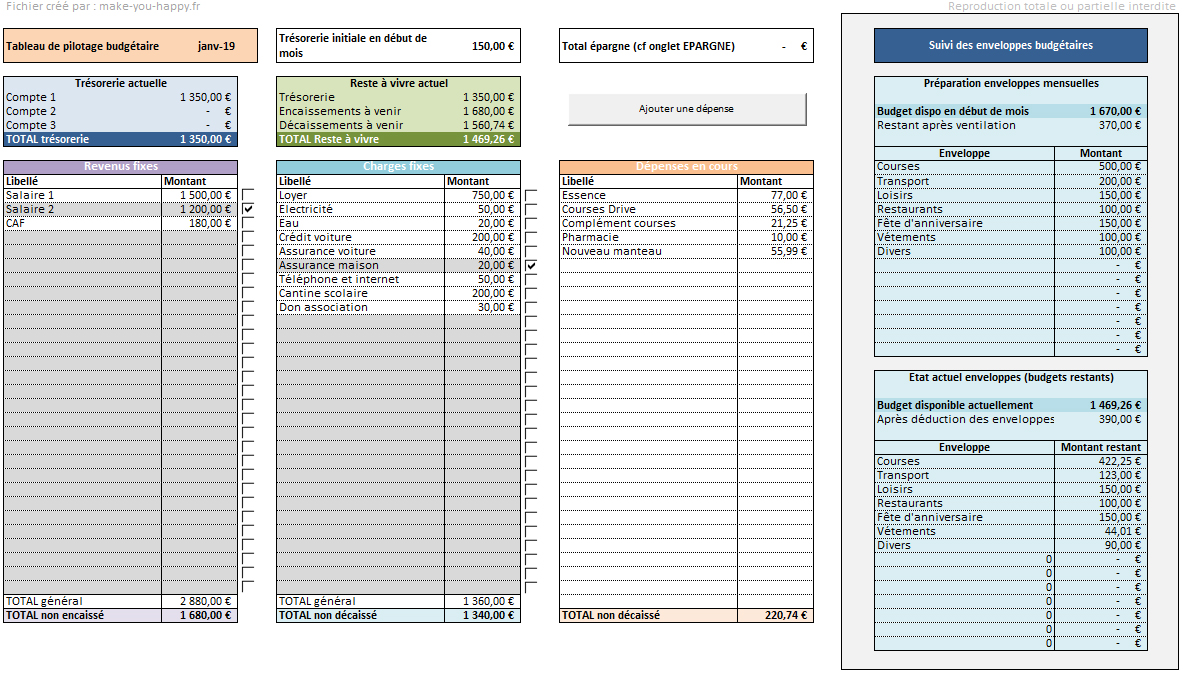 Tableau Excel Pour Piloter Votre Budget Personnel