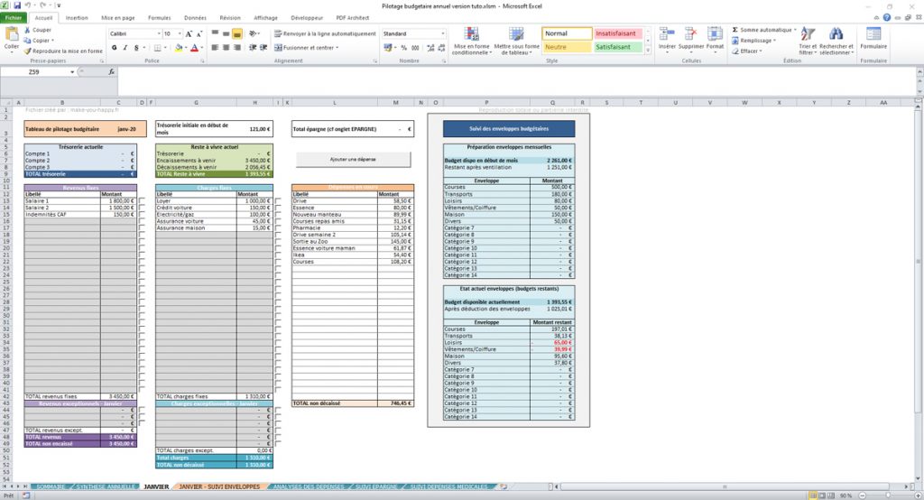 Mon Fichier Excel Pour Gerer Votre Budget A Telecharger Make You Happy