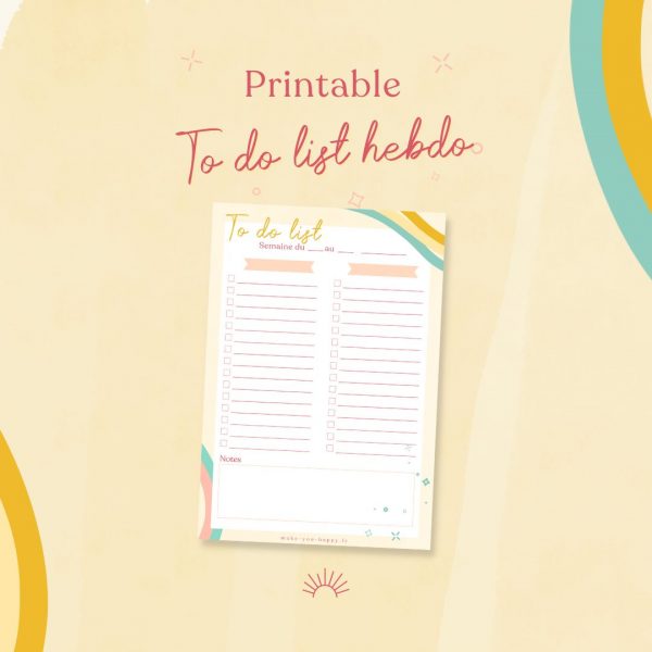 To do list hebdomadaire