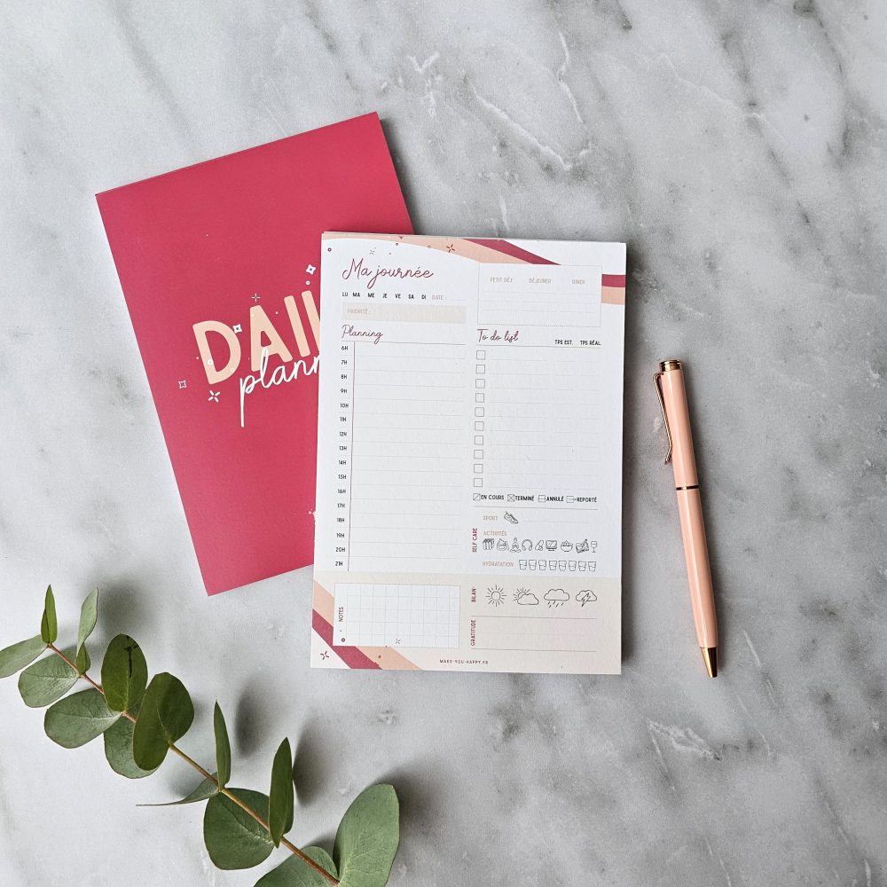 Daily planner : l'outil pour organiser sa journée, planning