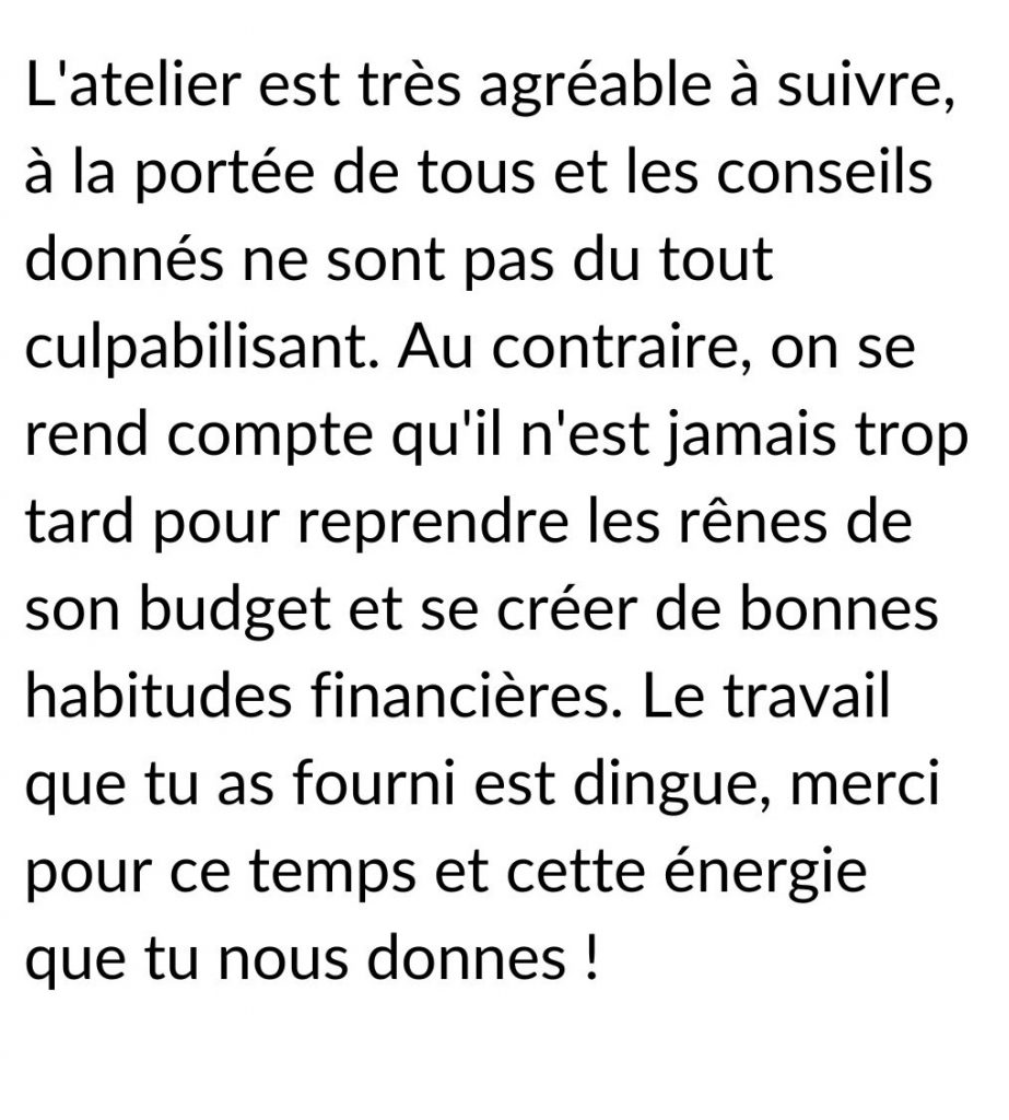 gestion budget temoignage julie