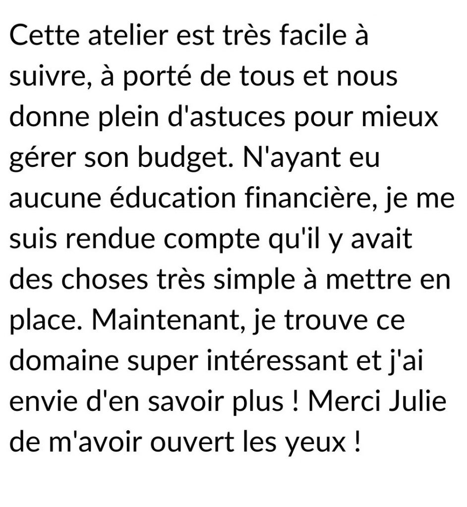 gestion budget temoignage célia