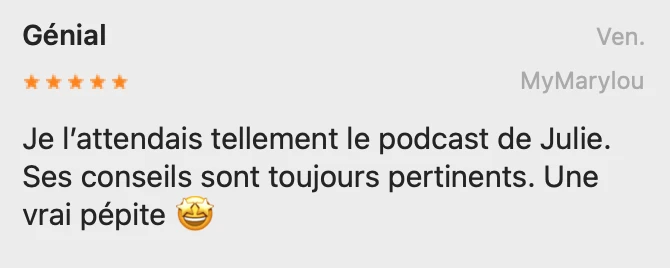 avis podcast conseils organisation et vie de famille