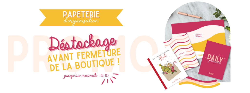 papeterie d'organisation et de noël en promotion